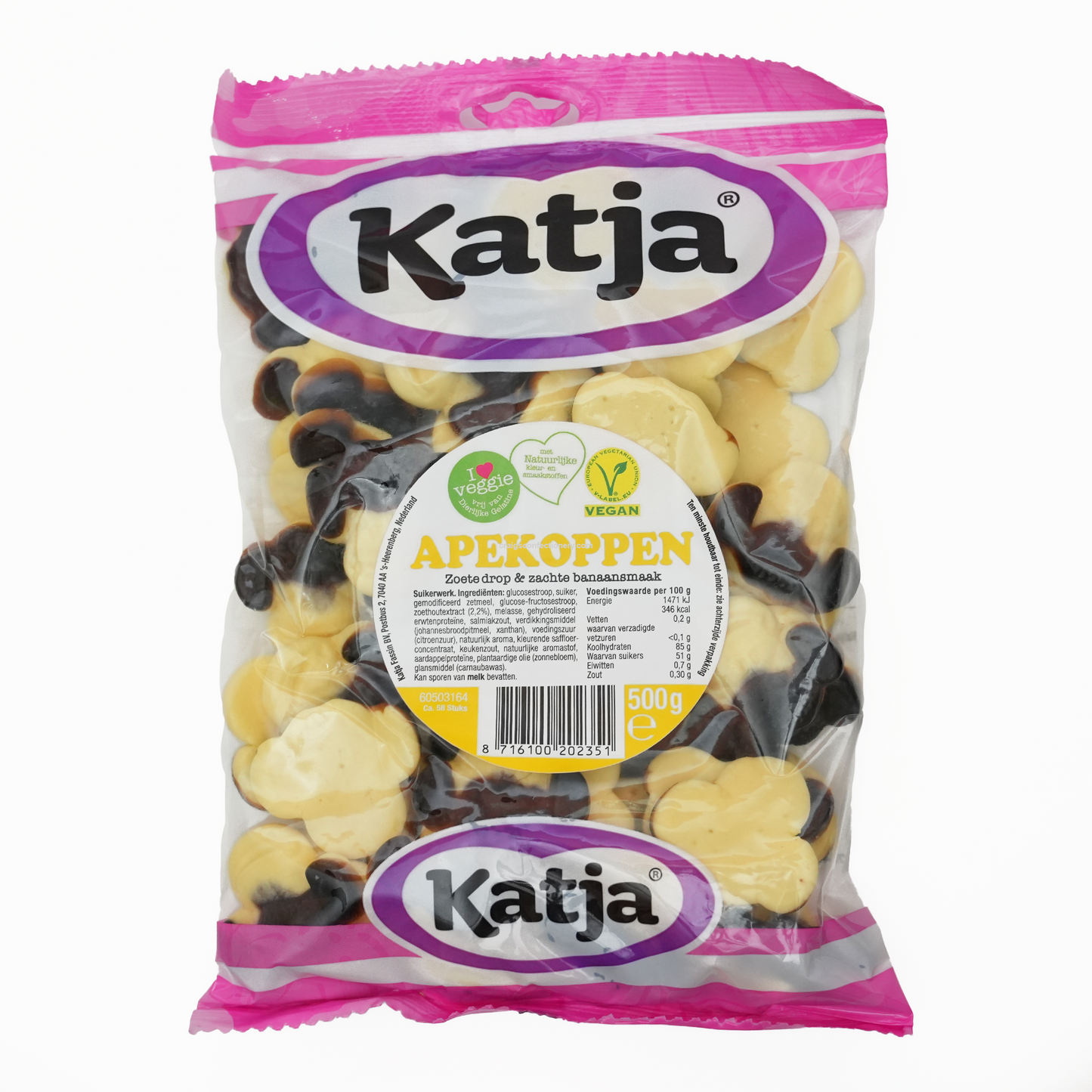 Katja Banana Liquorice Monkeys │Apekoppen Dutch Foam Banana and Liquorice Monkey Heads