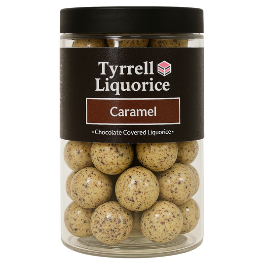 Tyrrell Liquorice Caramel | Sweet Black Liquorice Coated with Caramel Flavoured